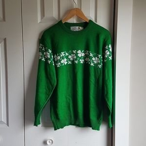 Vintage Irish Shamrock Knit Sweater